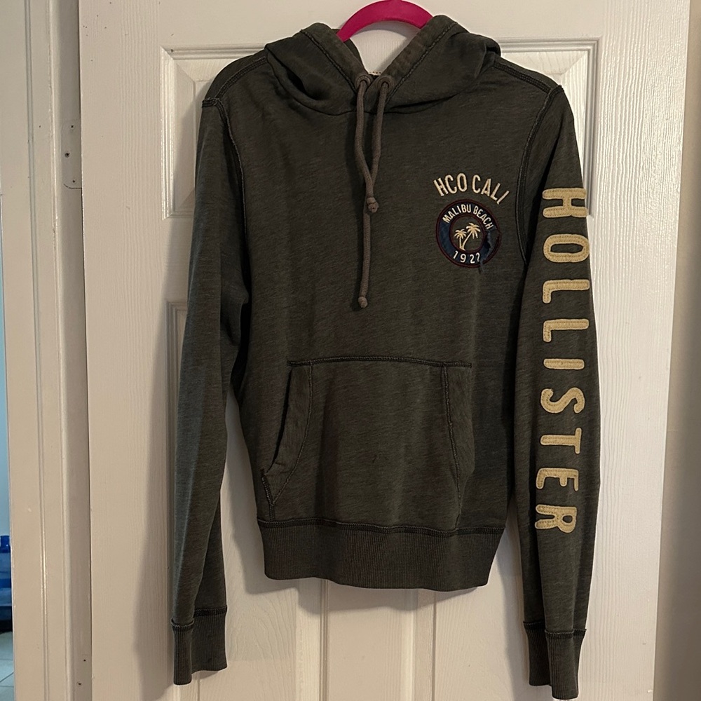 Hollister Dark Green Hoodie with Logo